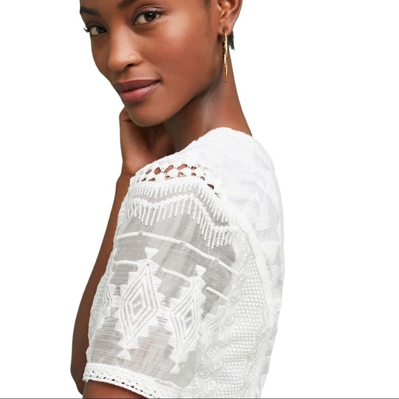 ANTHROPOLOGIE Lace Embroidered Boho Wedding dress - Picture 5 of 13